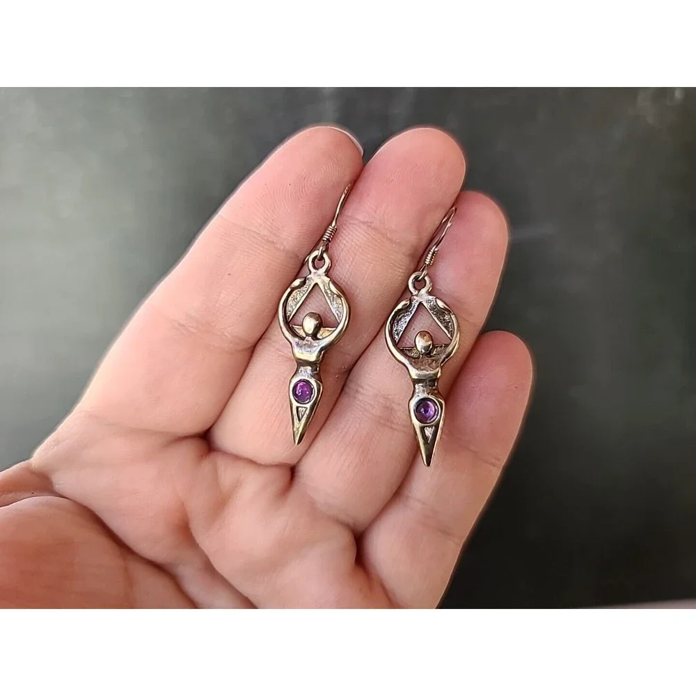 Vintage 925 Figural Amethyst Jewelry Set - Picture 4 of 10